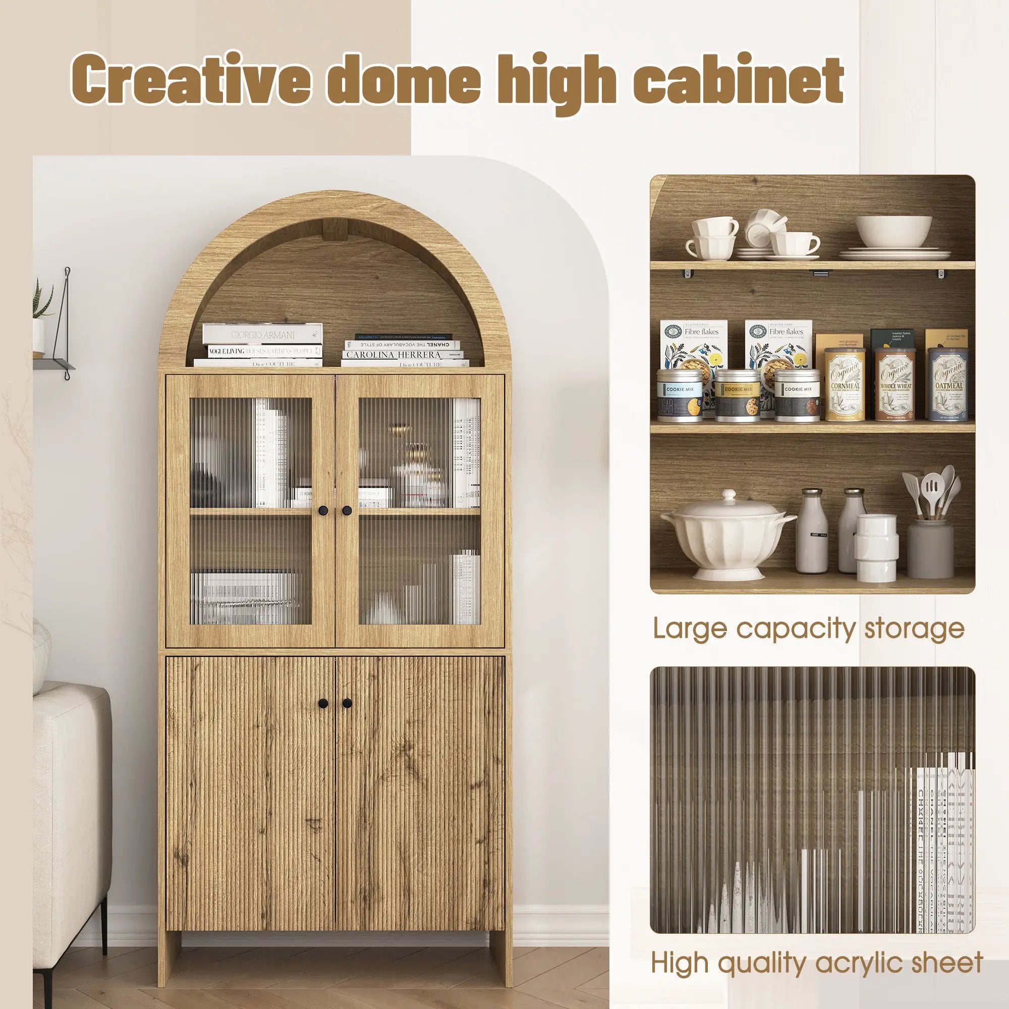 Modern Tech Inspired Dome Cabinet With LED Lighting by HouseOfZazla