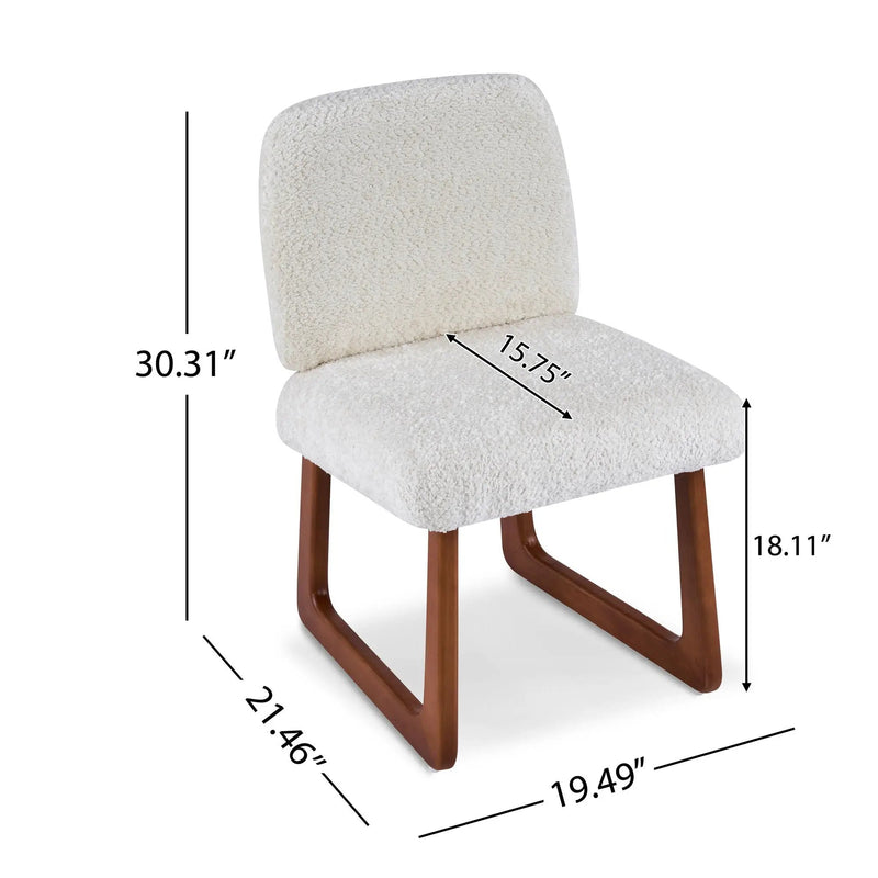 Dining Chair With Curved Legs (Set of 2) - Beige / Brown by HouseOfZazla