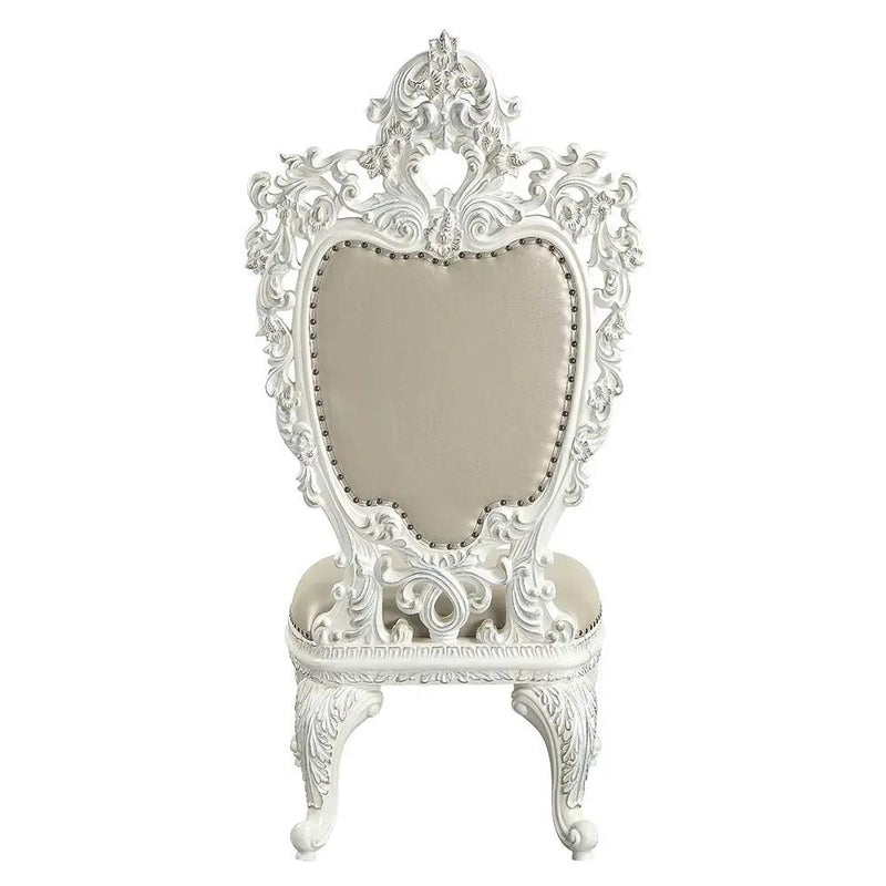 Vanaheim - Side Chair (Set of 2) - Beige Synthetic Leather & Antique White by Unique Piece Furniture