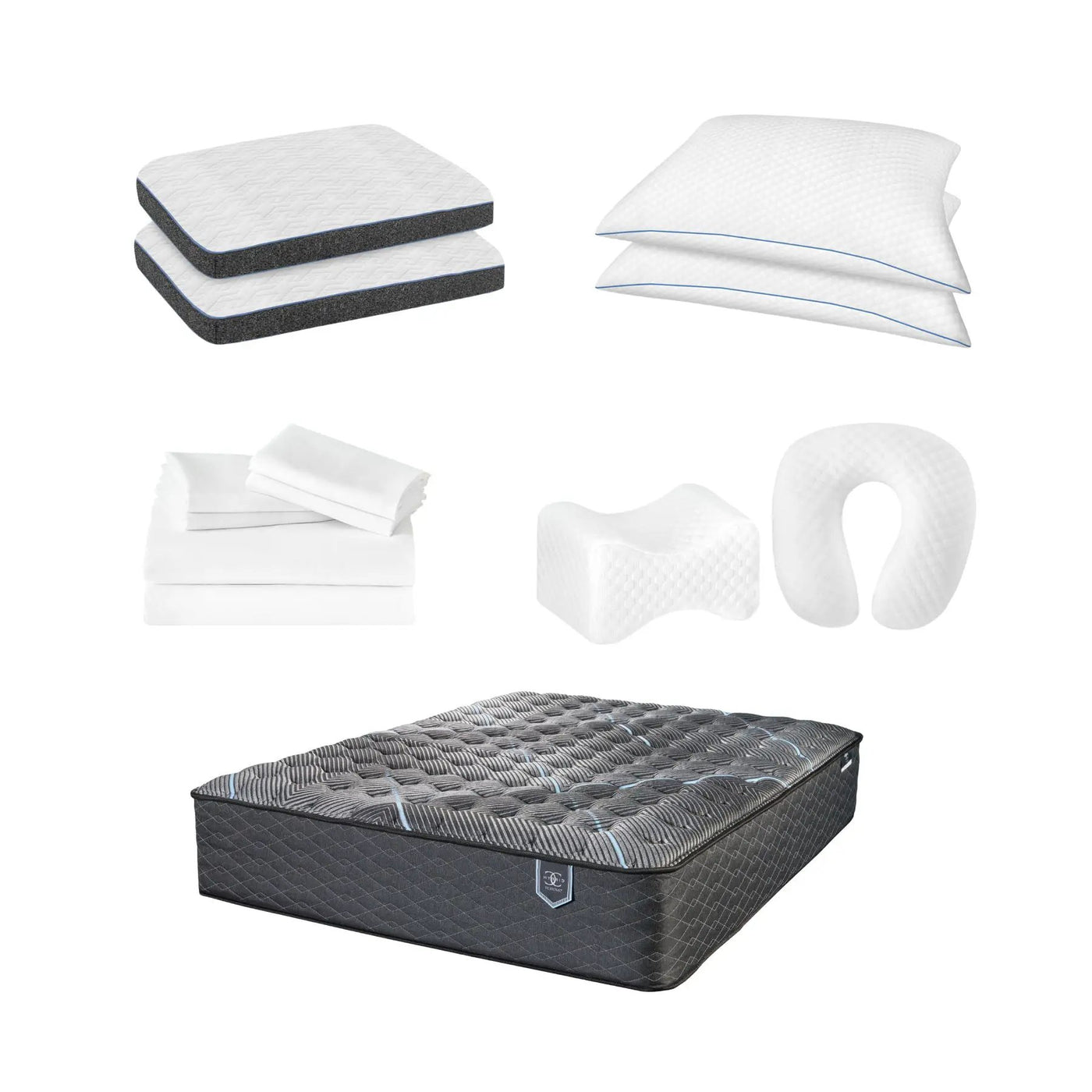 Comfort Care - Hybrid Restful Nights Plush Mattress With 12 Piece Comfort Bedding Pack by Unique Piece Furniture