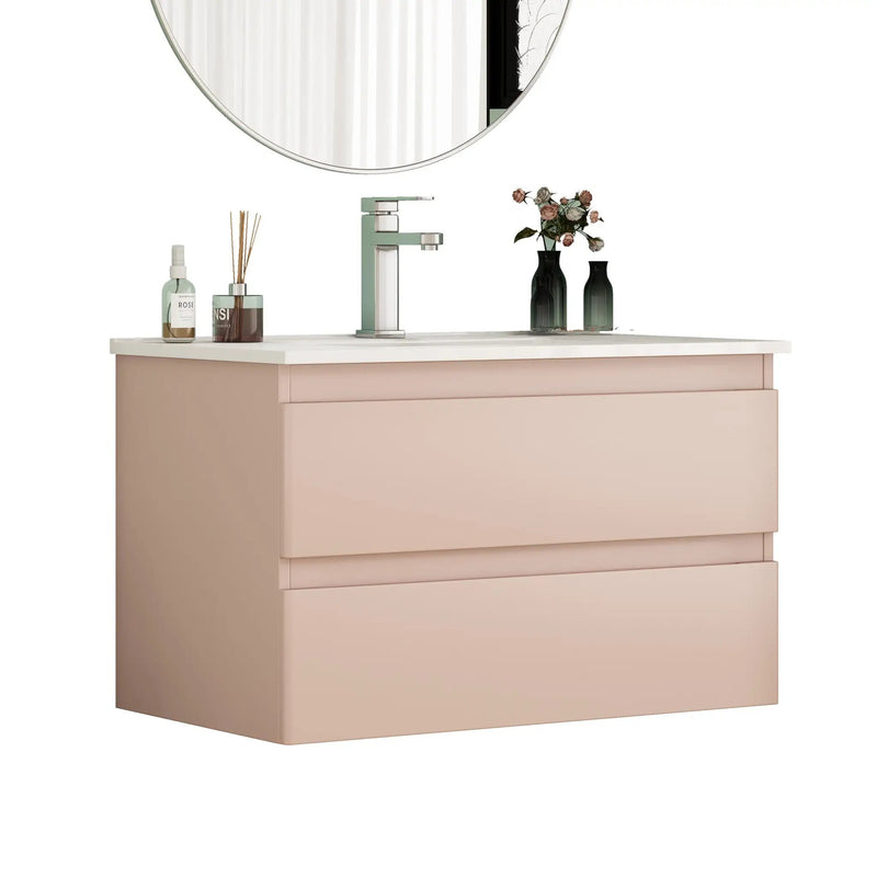 32-Inch Wall-Mounted Bathroom Vanity With Sink Combo by HouseOfZazla