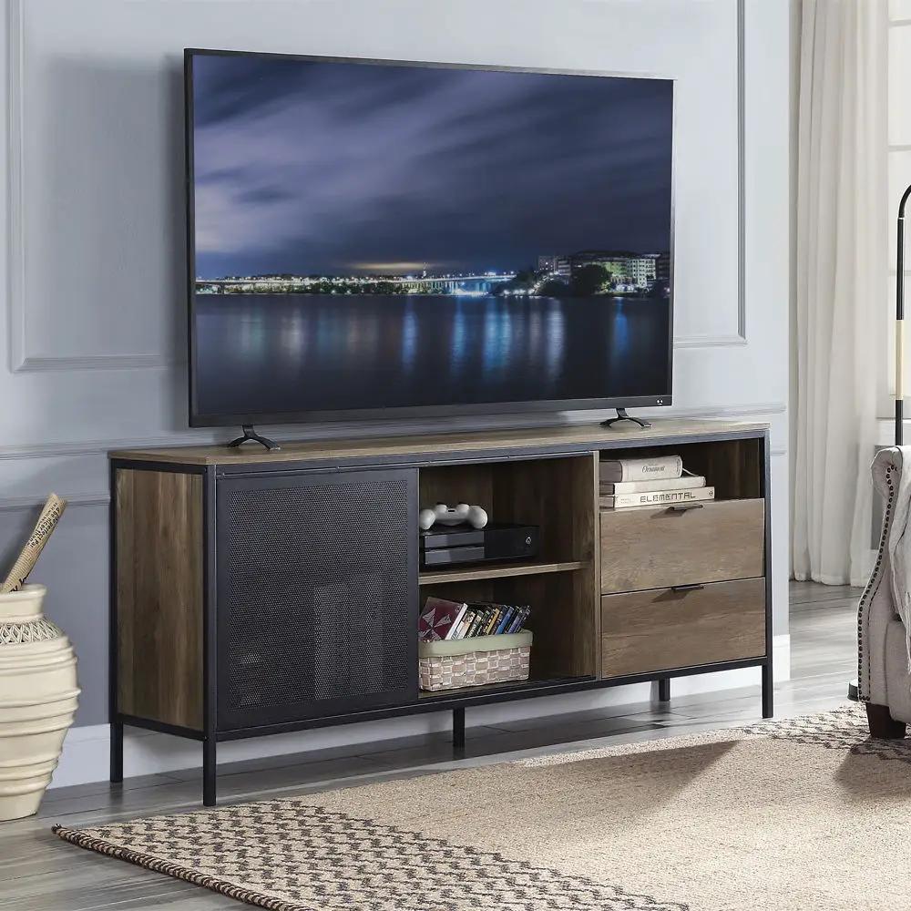 Nantan - 28" TV Stand - Rustic Oak & Black by Unique Piece Furniture