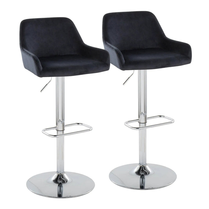 Daniella - Contemporary Adjustable Barstool With Swivel With Rounded Rectangle Footrest (Set of 2) by Unique Piece Furniture