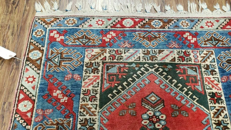 4' X 6' Handmade Turkish Super Kazak Shirvan Wool Rug Colorful by Jewel Rugs