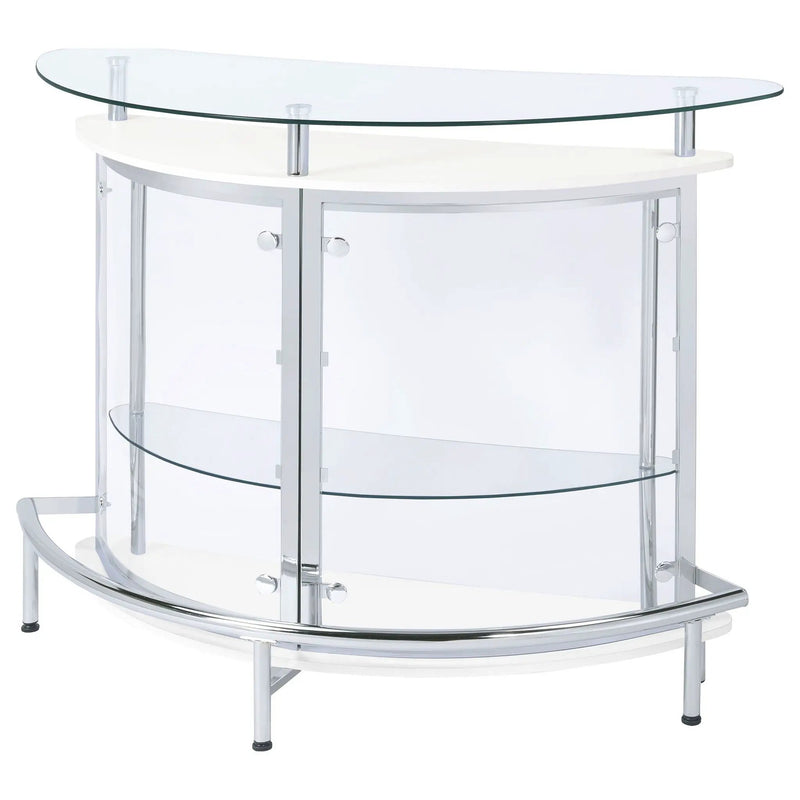 Strick - Freestanding Glass Top Home Bar Wine Cabinet - White by HouseOfZazla