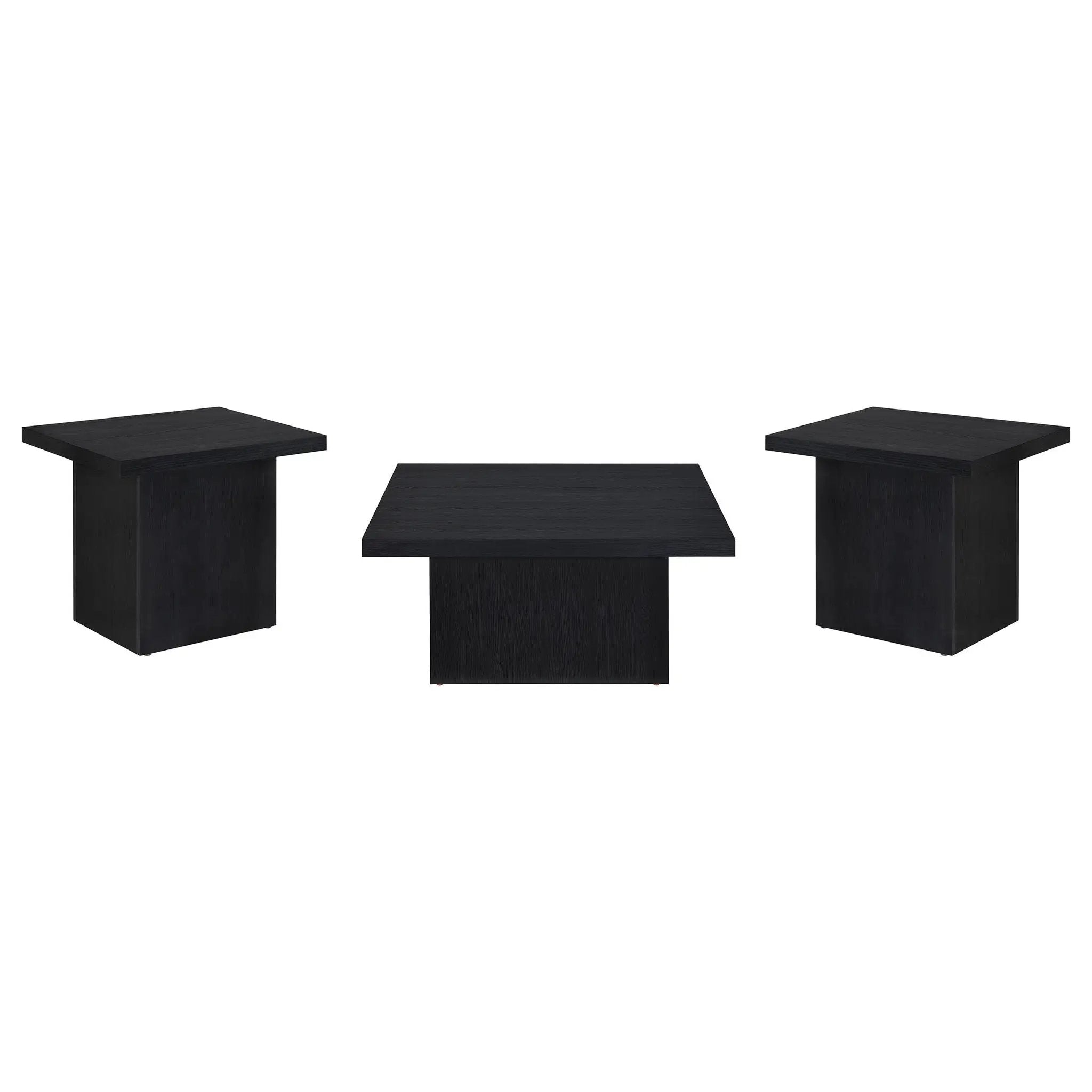 Devar 3-piece Square Cocktail Coffee End Table Set Black by Unique Piece Furniture
