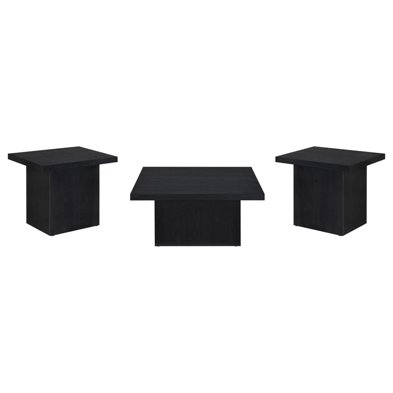 Devar 3-piece Square Cocktail Coffee End Table Set Black by Unique Piece Furniture