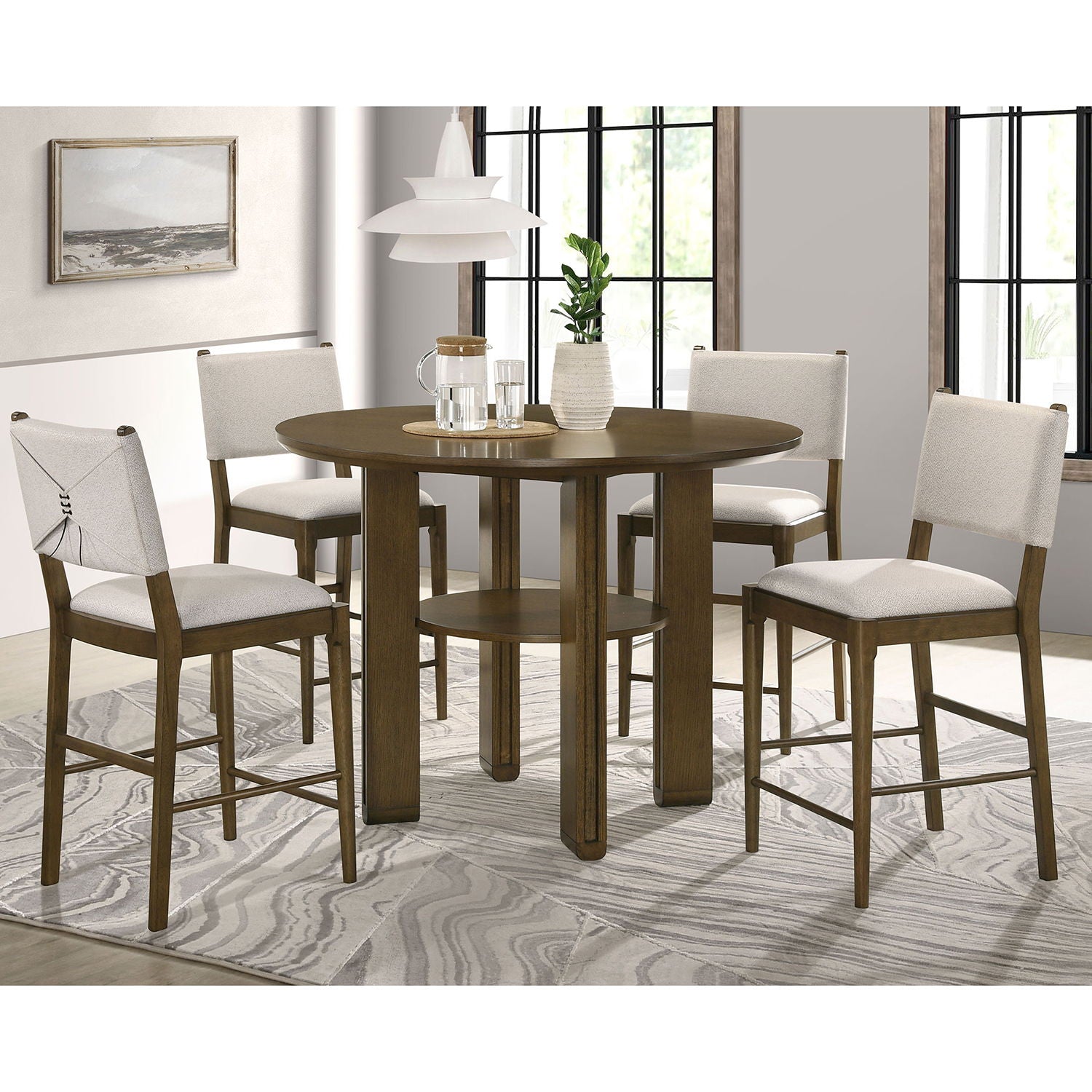 Crispin - Upholstered Counter Side Chair (Set of 2) - Brown