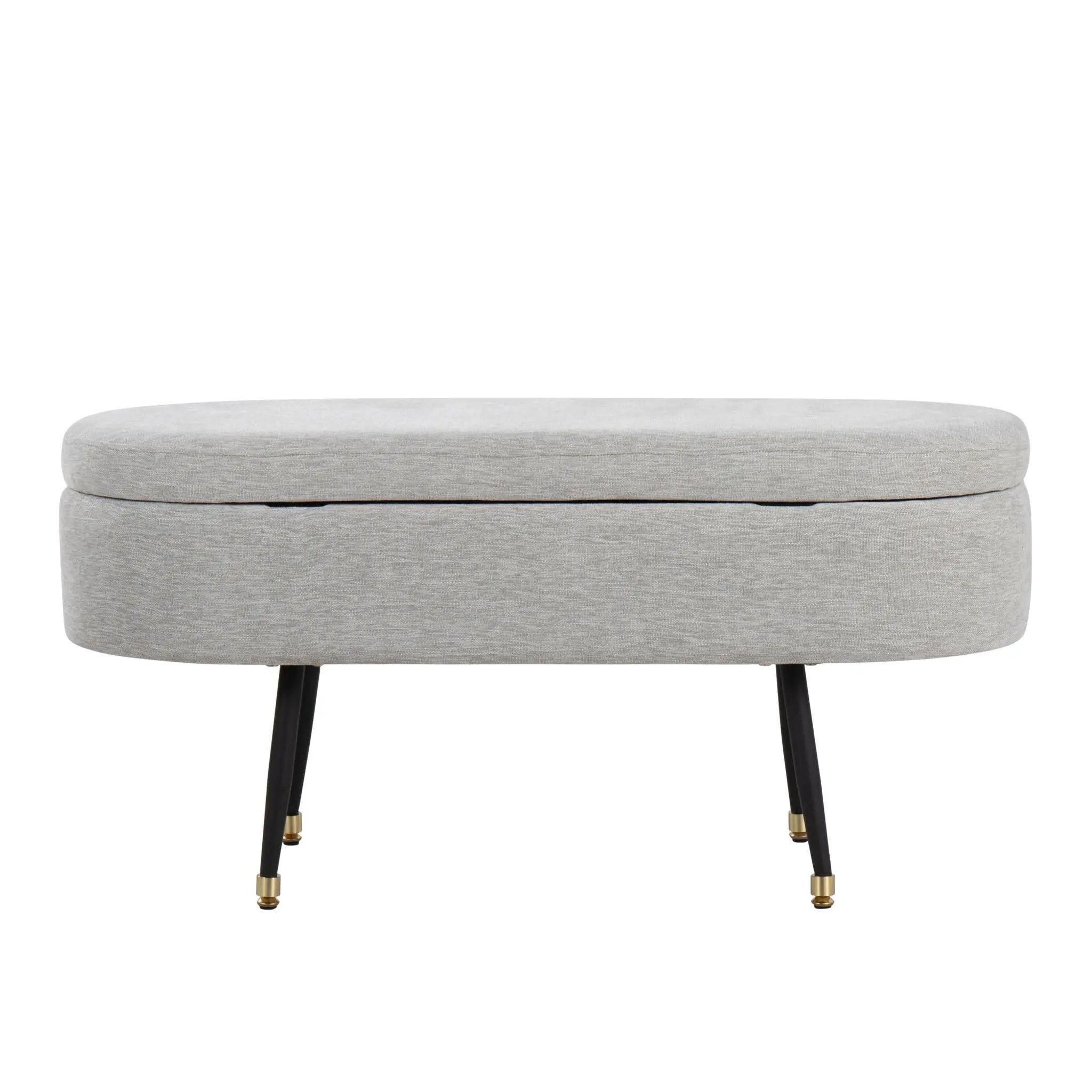 Harvey - Contemporary Storage Bench - Black / Light Gray by Unique Piece Furniture