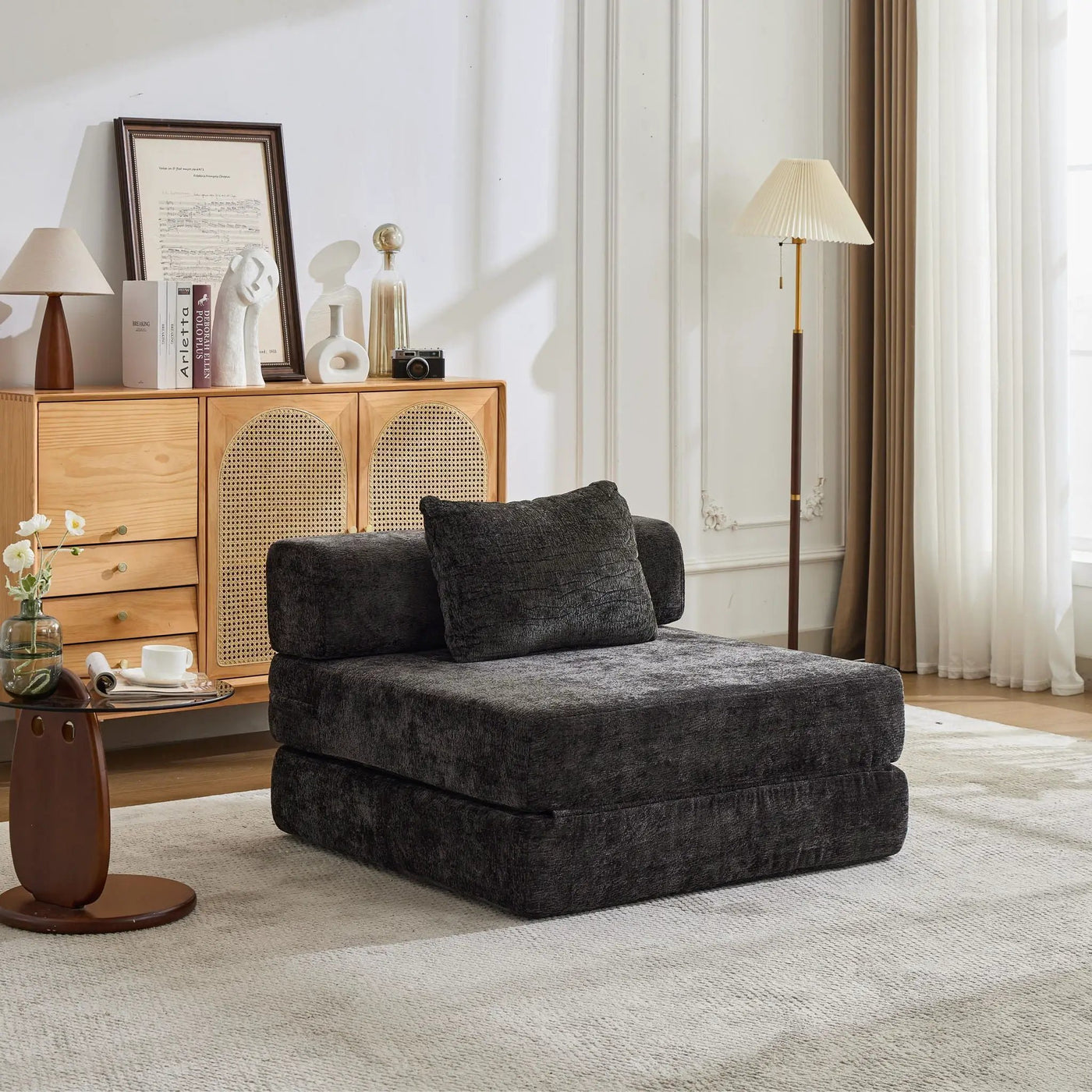 Convertible Floor Sofa Bed With Fixed Shape Frame For Living Room by HouseOfZazla