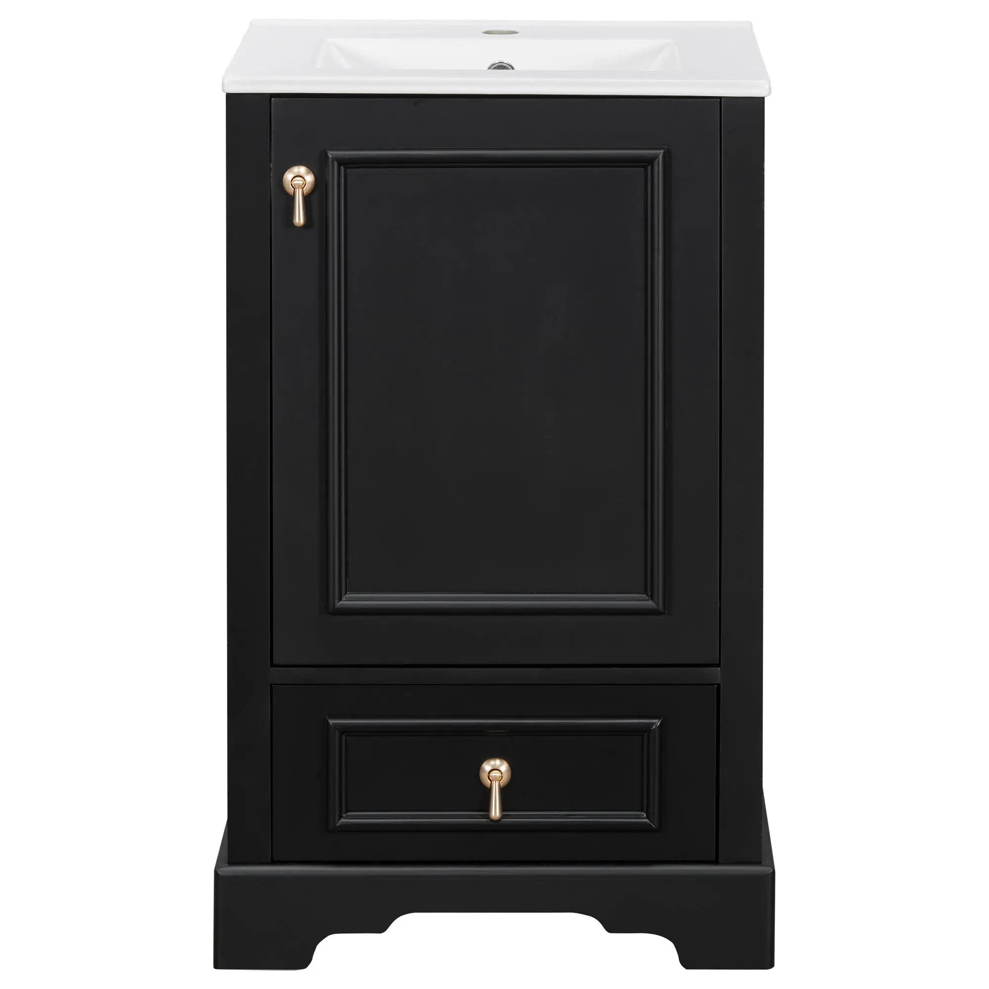 Bathroom Vanity With Sink, Soft Close Door, Adjustable U-Shaped Shelf by Unique Piece Furniture