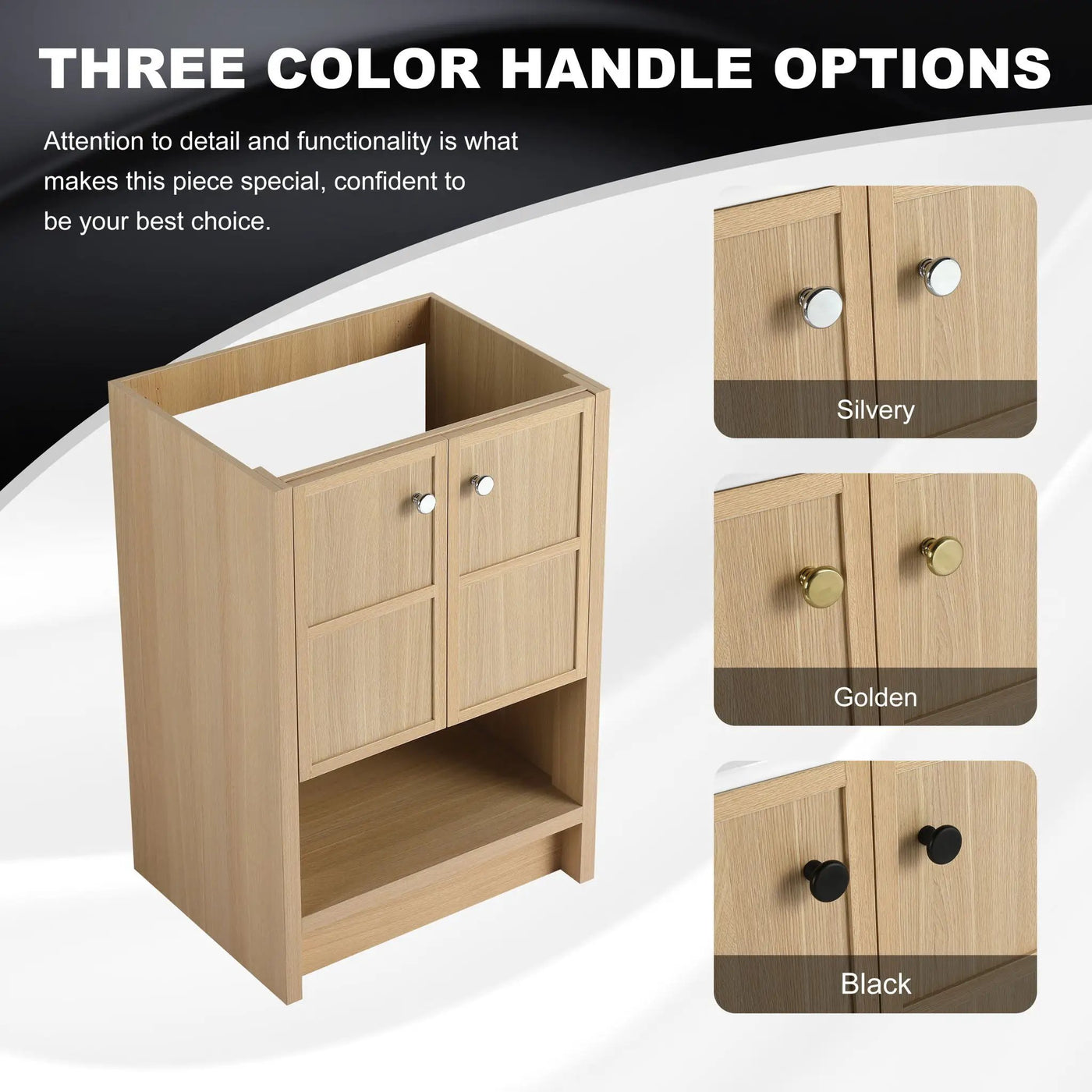 Modern Freestanding Bathroom Vanity With 2 Soft Closing Doors by HouseOfZazla