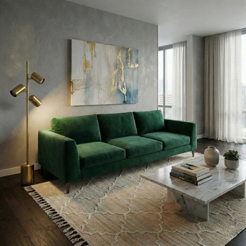 Harmony - Floor Lamp With Rotary Switch Triple Spots Block Base - Gold by Unique Piece Furniture
