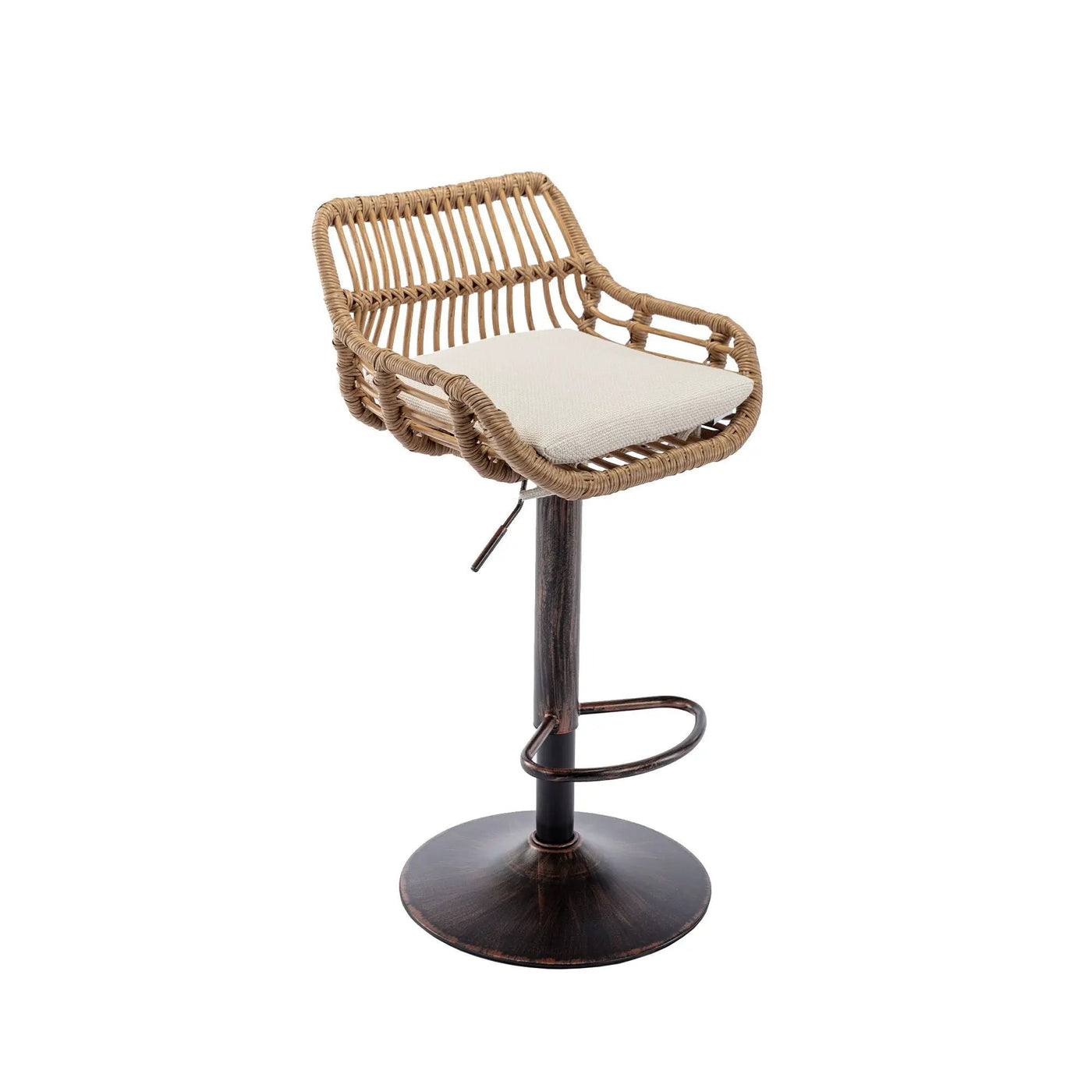 Modern Swivel Bar Stools Adjustable Counter Chairs With Footrest (Set of 2) by Unique Piece Furniture