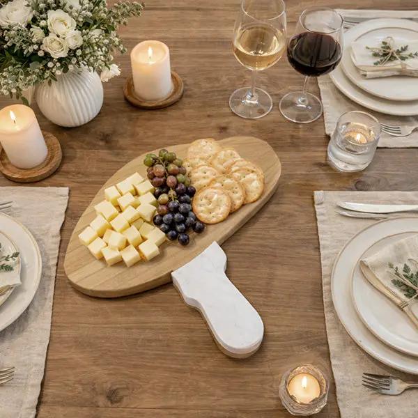 Marble and Wood Mushroom Cutting Board by Decor Steals