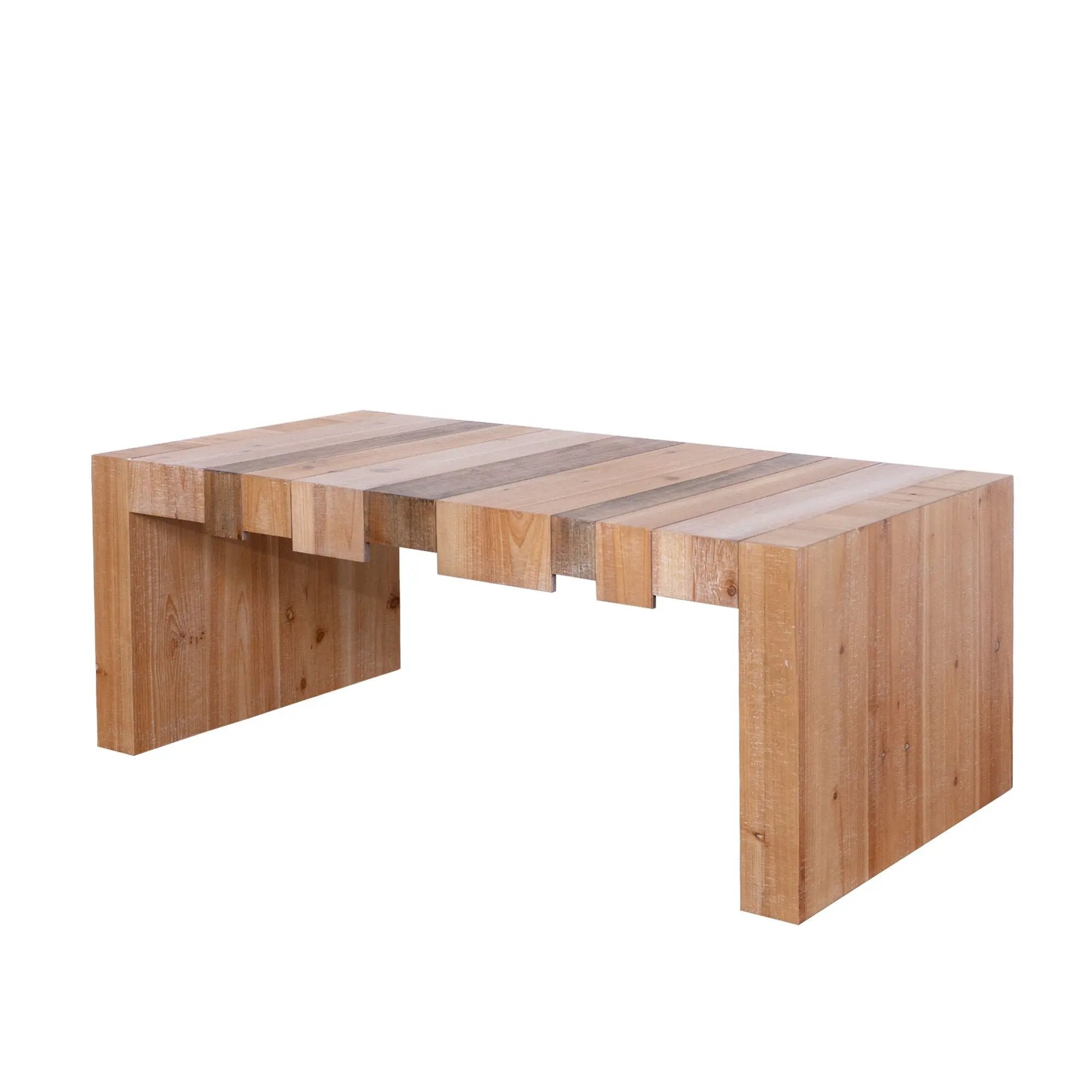 Modern Rustic Table With Sculpted Block Design by Unique Piece Furniture