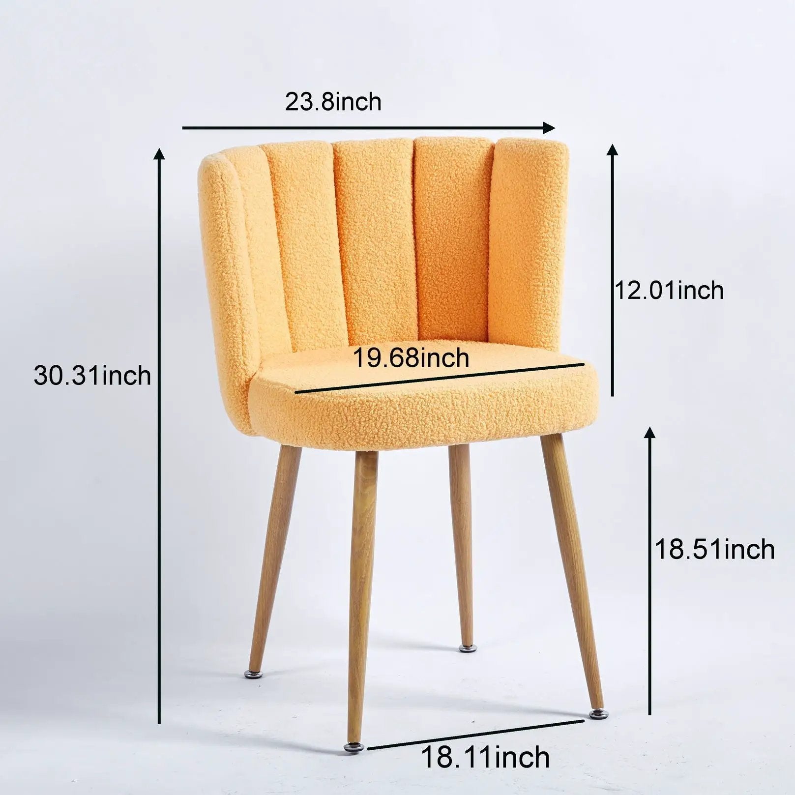 Modern Dining Chair (Set of 2) With Iron Tube Wood Color Legs, Shorthair Cushions And Comfortable Backrest, Suitable For Dining Room, Living Room, Cafe, Simple Structure by Unique Piece Furniture