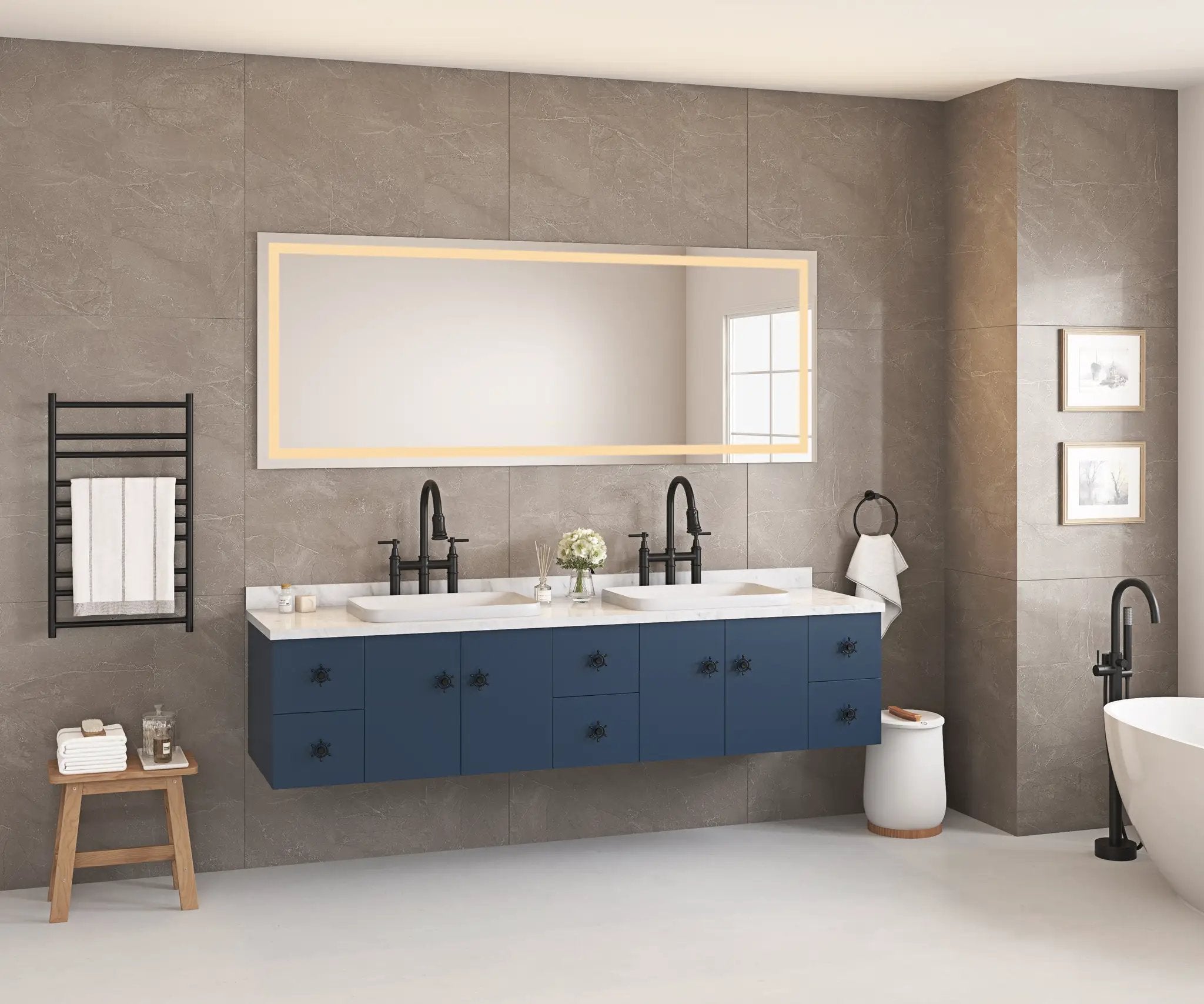 72" LED Bathroom Mirror with Front and Backlight by HouseOfZazla