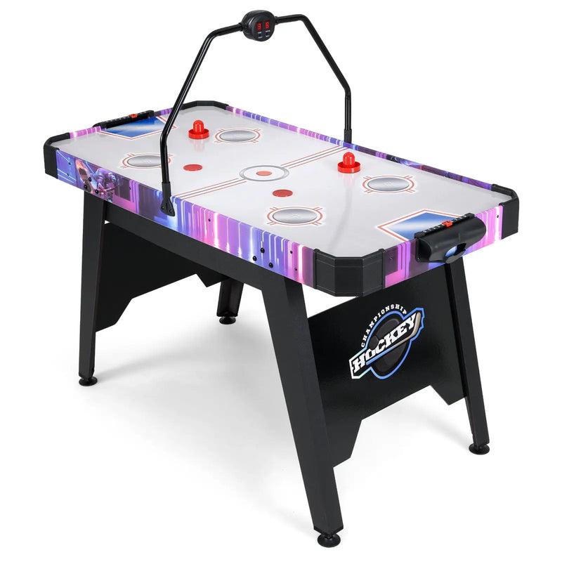 56 Inch Air Hockey Table with LED Digital Scoreboard and Powerful 12V Motor-White by DirectDeals
