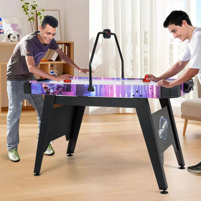 56 Inch Air Hockey Table with LED Digital Scoreboard and Powerful 12V Motor-White by DirectDeals