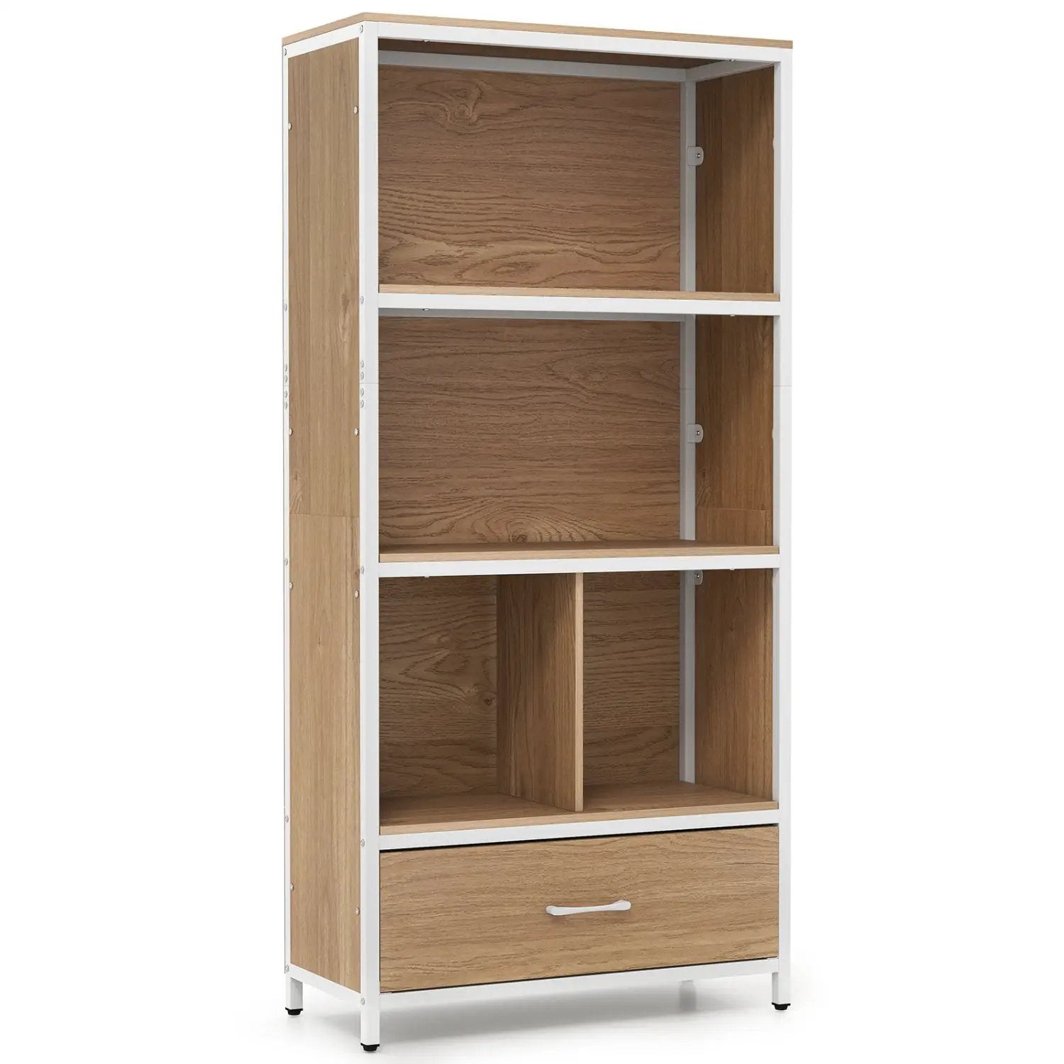 56" Tall Freestanding Bookcase with Drawer 5 Tier by DirectDeals