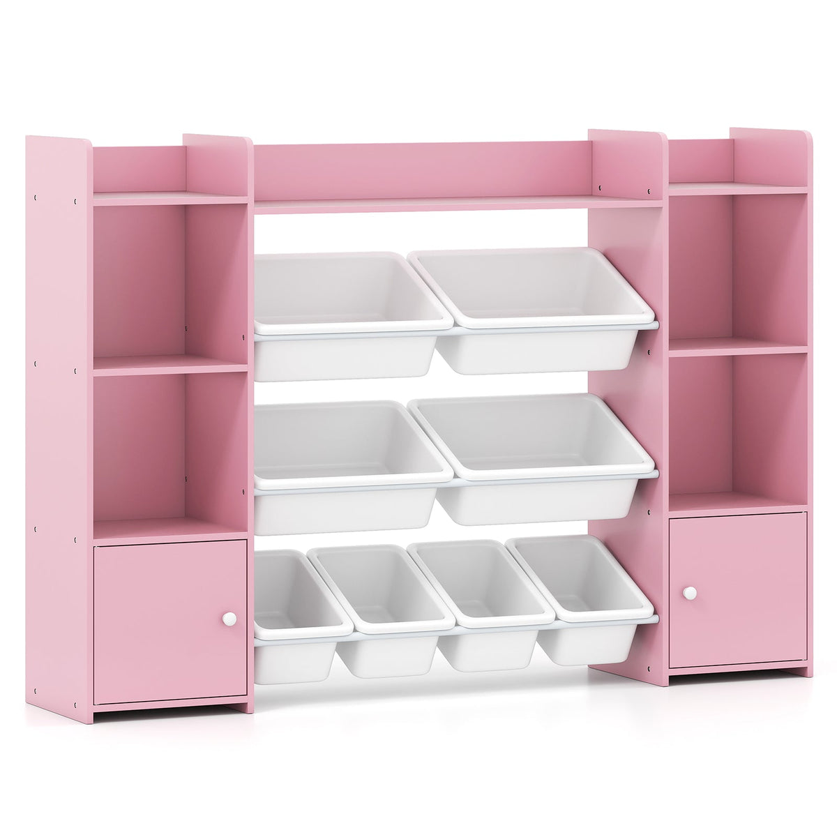 56 inch Large Toy Storage Organizer with 8 Removable Bins and Bookshelf, photo 7 of 24