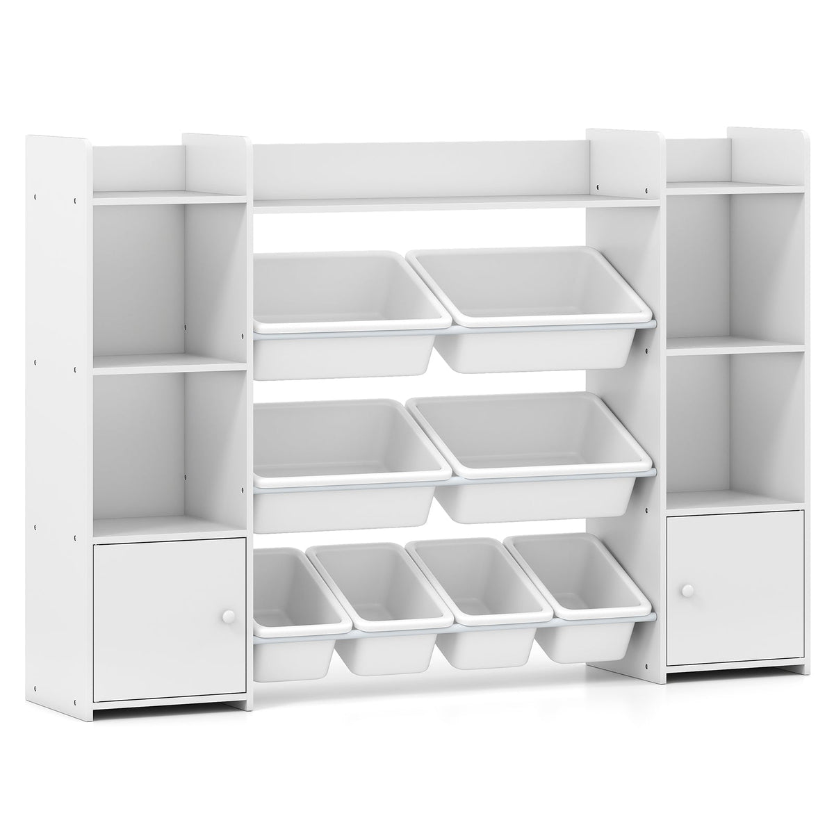 56 inch Large Toy Storage Organizer with 8 Removable Bins and Bookshelf, photo 8 of 24