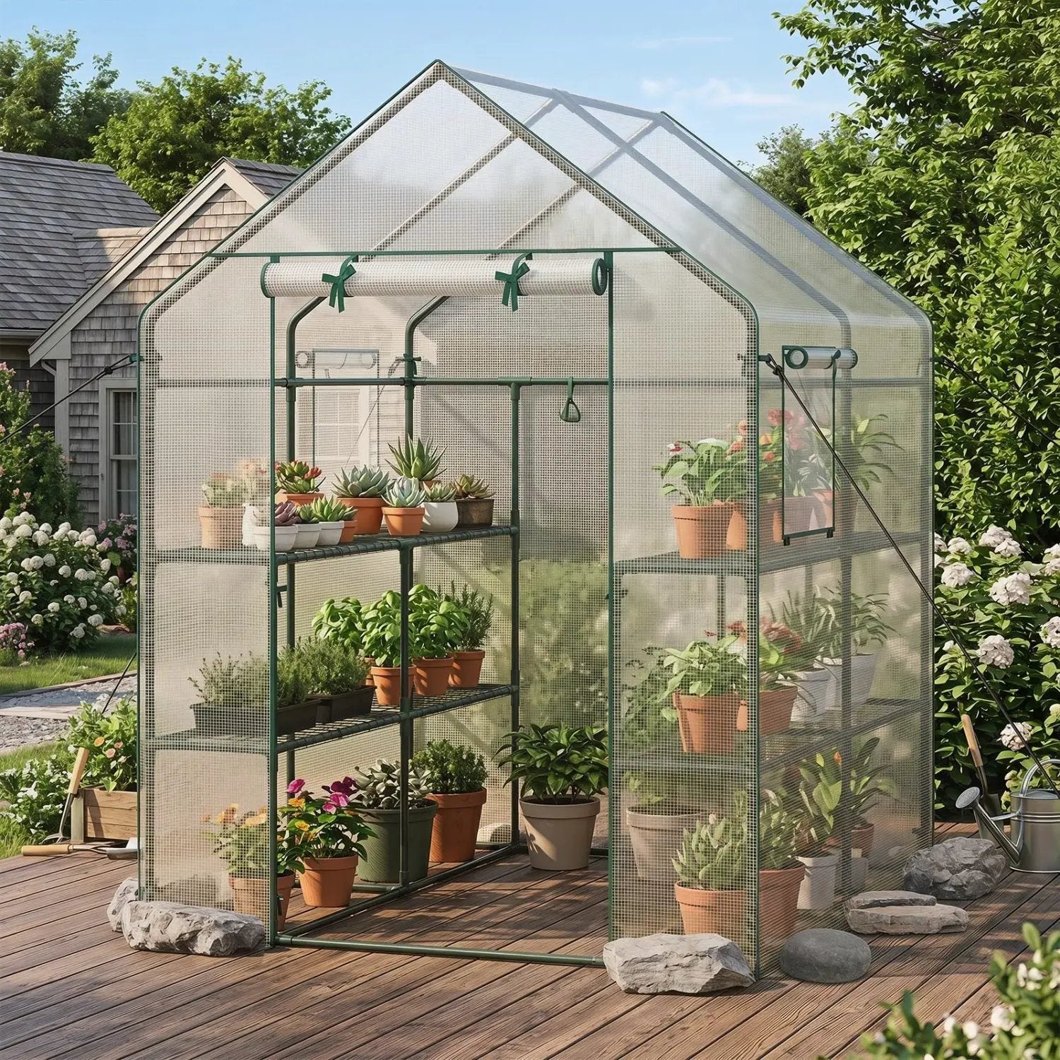 Walk-In Greenhouse 56x56x77 Inch with Observation Windows by DirectDeals