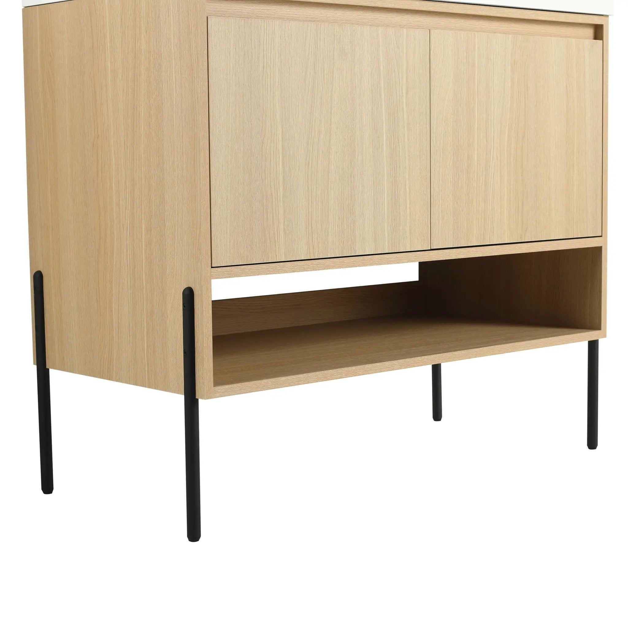Modern Bathroom Vanity Combo With Single Resin Sink And Storage Cabinet