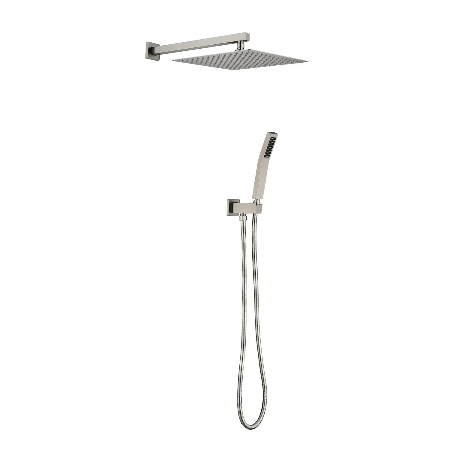 12 Inch Square Rain Shower Head with Handheld Showerhead by HouseOfZazla
