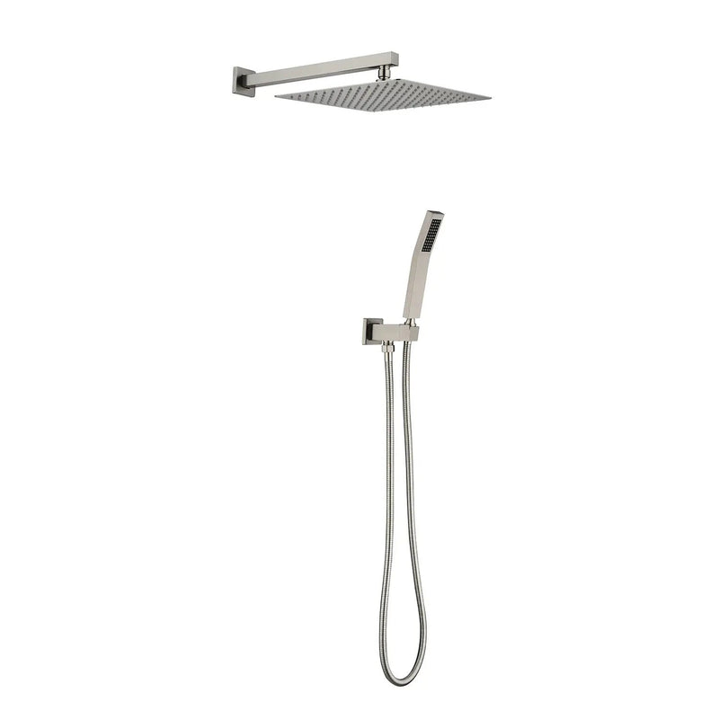 12 Inch Square Rain Shower Head with Handheld Showerhead by HouseOfZazla