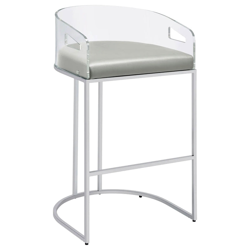 Thermosolis Clear Acrylic Bar Chair Chrome (Set of 2) by Unique Piece Furniture