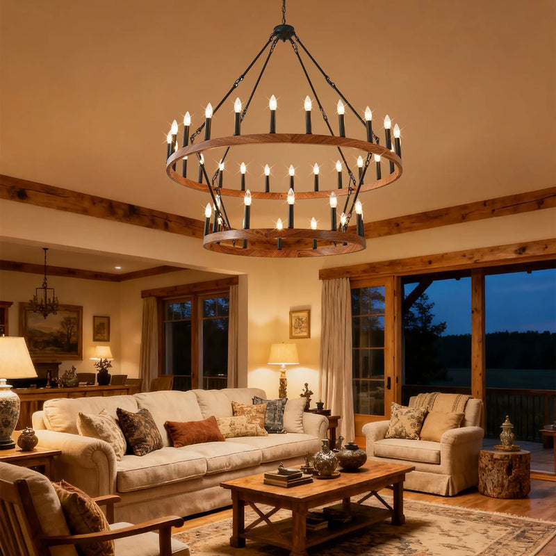 47.24 Inch Large Wagon Wheel Chandelier by HouseOfZazla