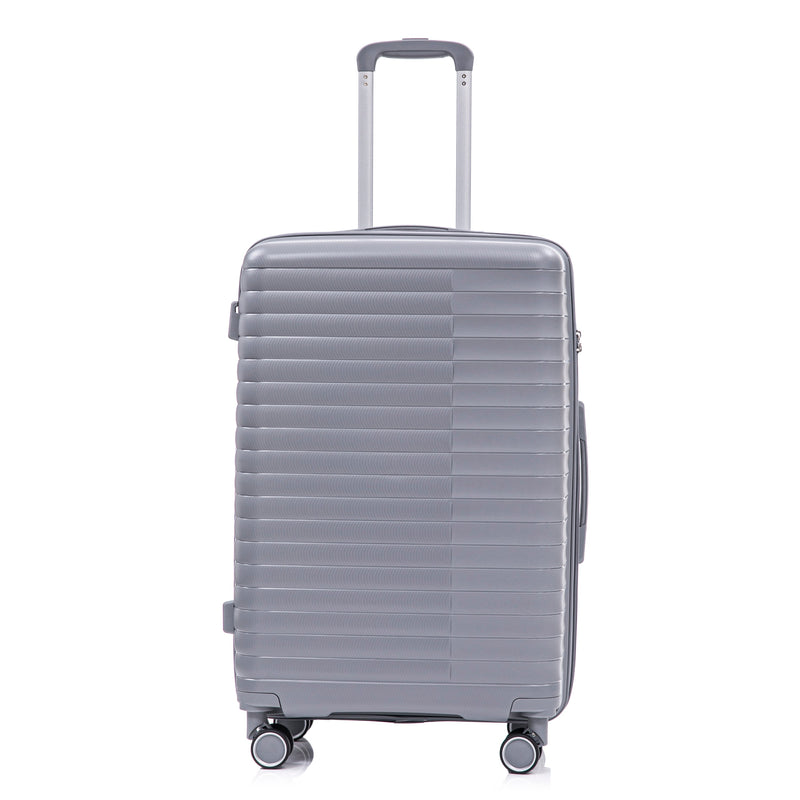 4-Piece PP Spinner Wheel Luggage Set with Cosmetic Case, Light Gray by HouseOfZazla