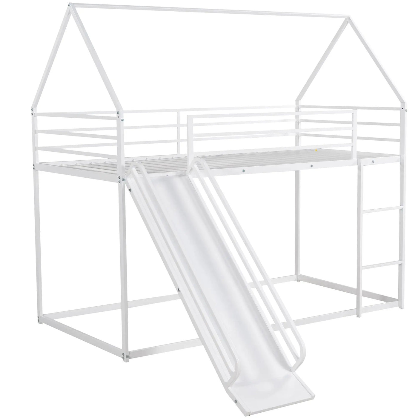 Twin Over Twin House Bunk Bed With Ladder And Slide by HouseOfZazla