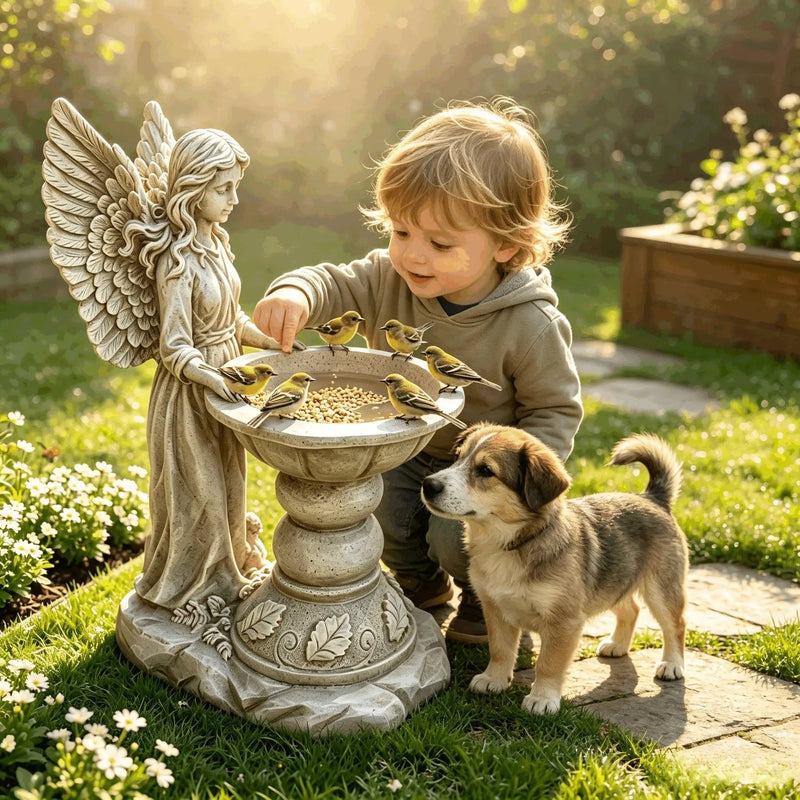 15.35" High Angel Bird Bath Sculpture by HouseOfZazla