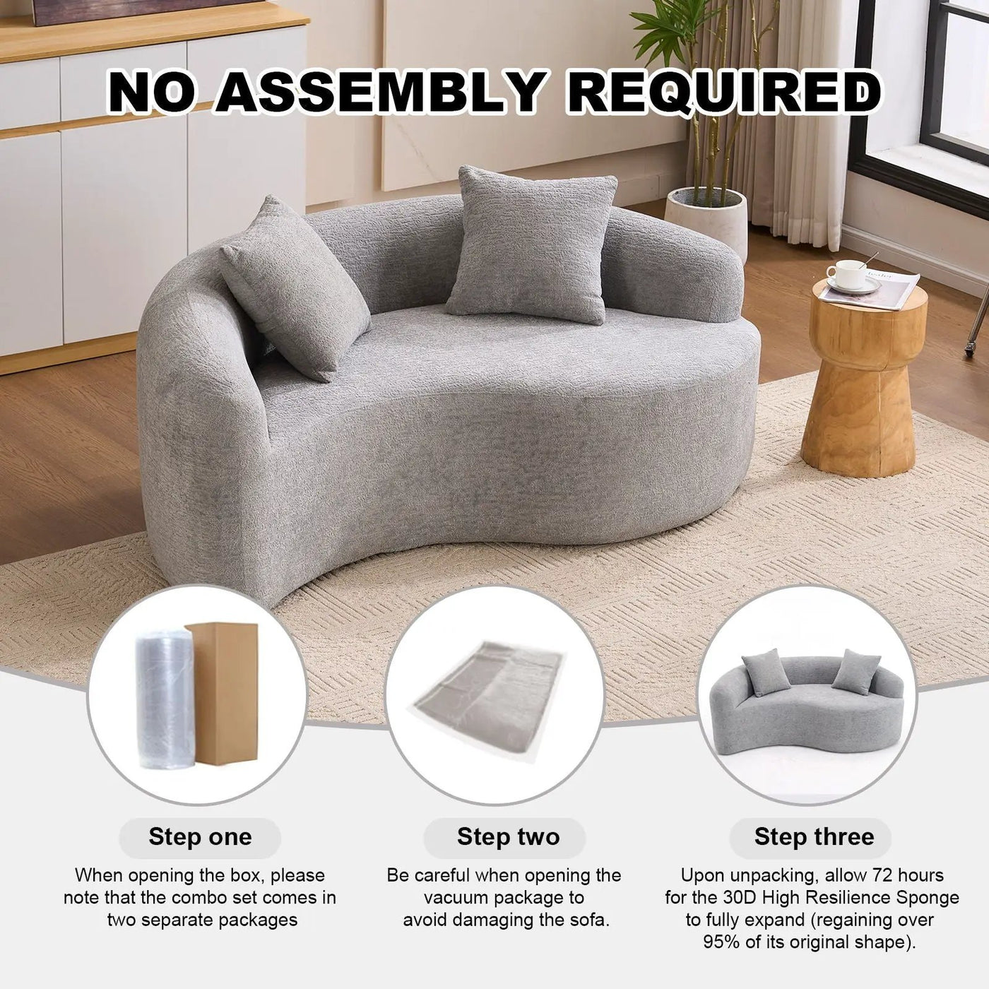 Tai Chi - Curved Dual Depth Loveseat by Unique Piece Furniture