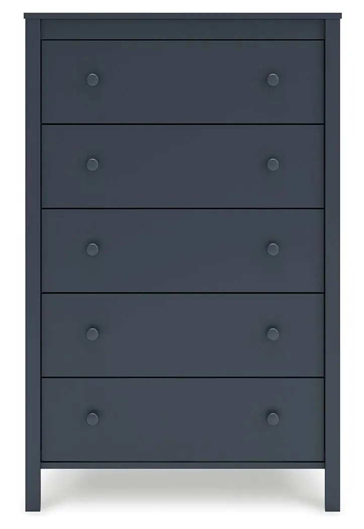 Simmenfort - Five Drawer Chest - Navy Blue by Unique Piece Furniture