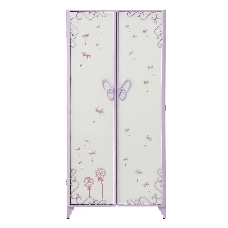 Priya II - Wardrobe - White & Light Synthetic Leather Rple by Unique Piece Furniture