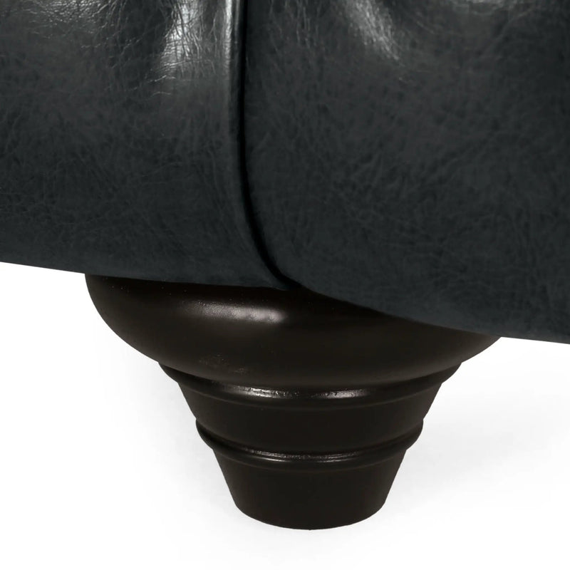 Comfy 3 Seat Sofa with Wooden Legs - Black by HouseOfZazla