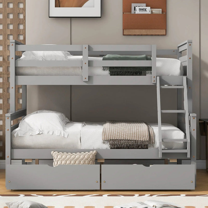 Bunk Bed With Ladder And Safety Guardrail by Unique Piece Furniture