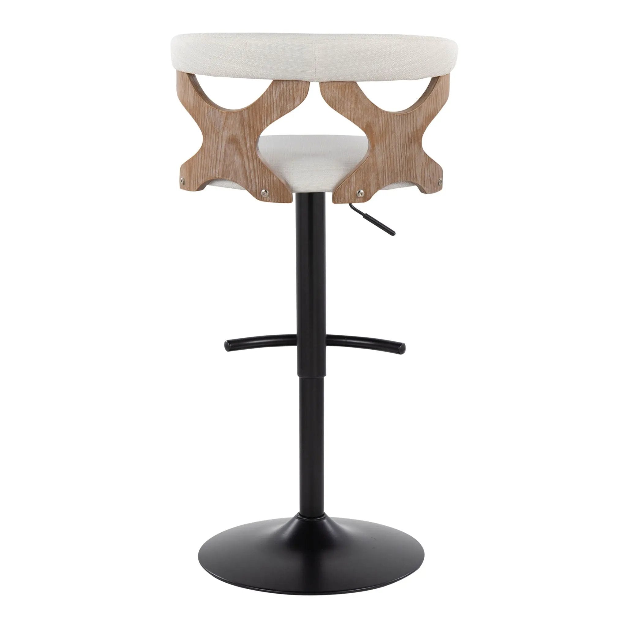 Gardenia - Contemporary Adjustable Barstool & Swivel With Rounded T Footrest (Set of 2) by HouseOfZazla