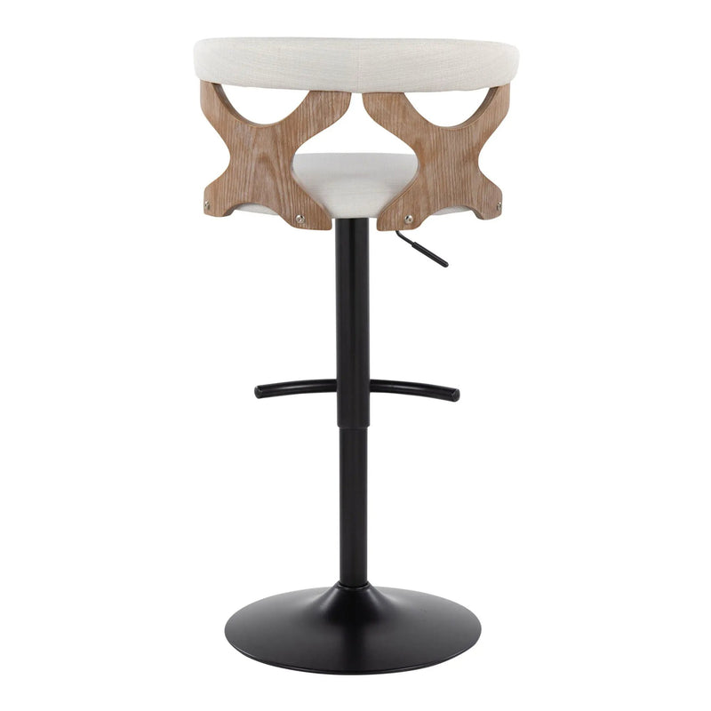 Gardenia - Contemporary Adjustable Barstool & Swivel With Rounded T Footrest (Set of 2) by HouseOfZazla