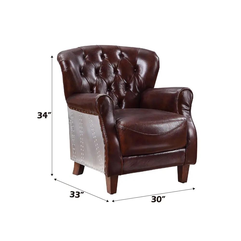 Brancaster - Accent Chair - Vintage Brown & Aluminum by Unique Piece Furniture