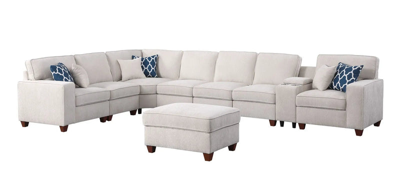 Ted - Sectional Sofa With Ottoman - Beige by Unique Piece Furniture