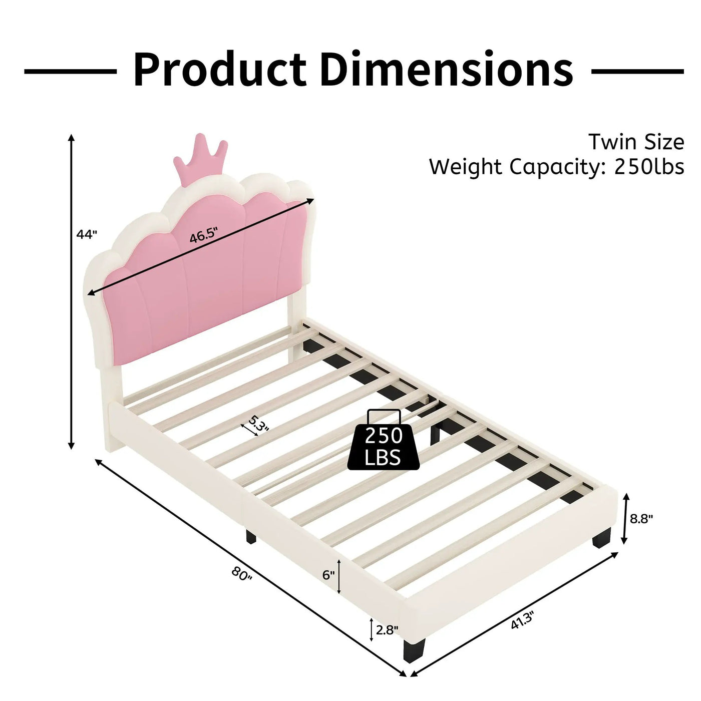 Upholstered Princess Platform Bed With Crown Headboard by HouseOfZazla