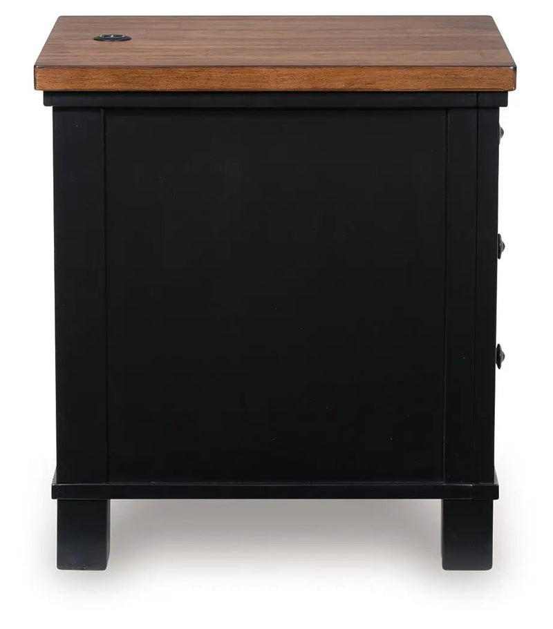 Wildenauer - Chair Side End Table - Brown / Black by Unique Piece Furniture