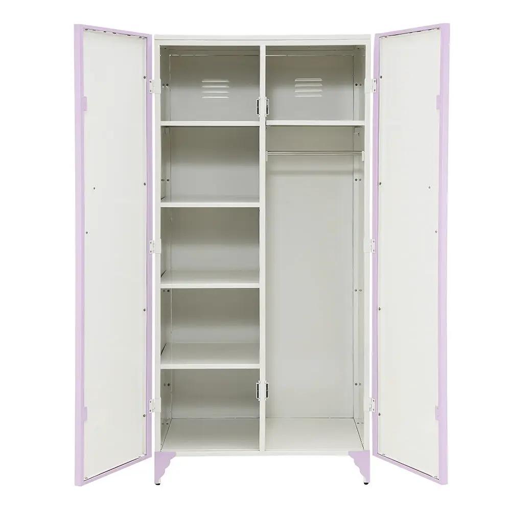 Priya II - Wardrobe - White & Light Synthetic Leather Rple by Unique Piece Furniture