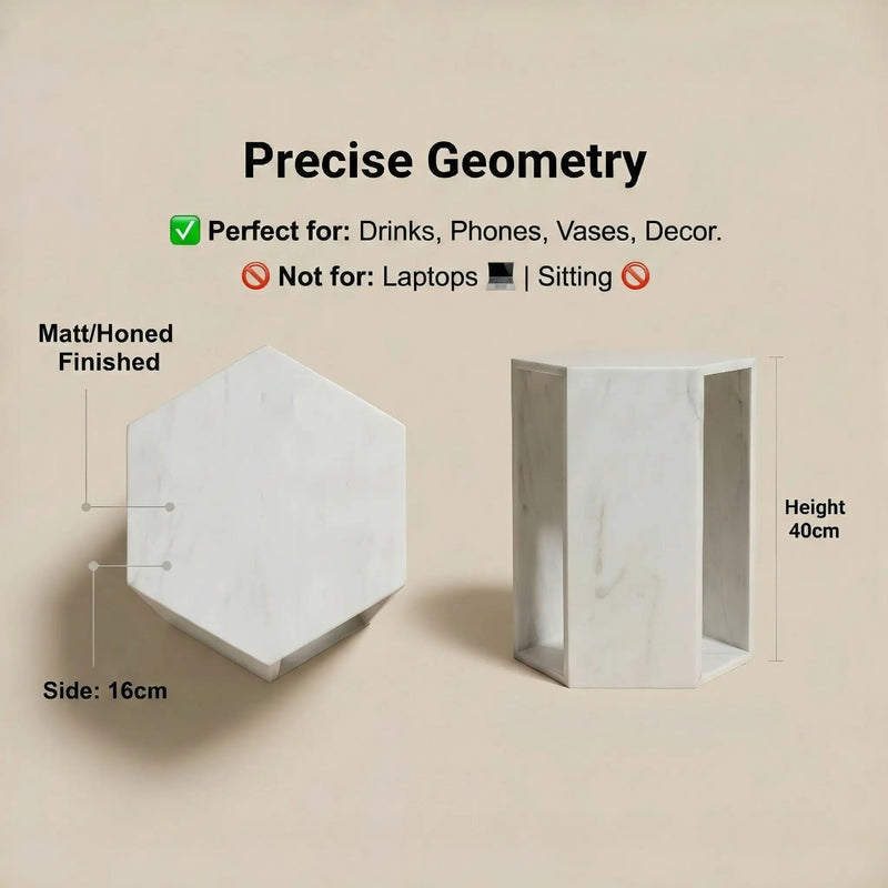 Modern Minimalist Hexagon Side Table by Unique Piece Furniture