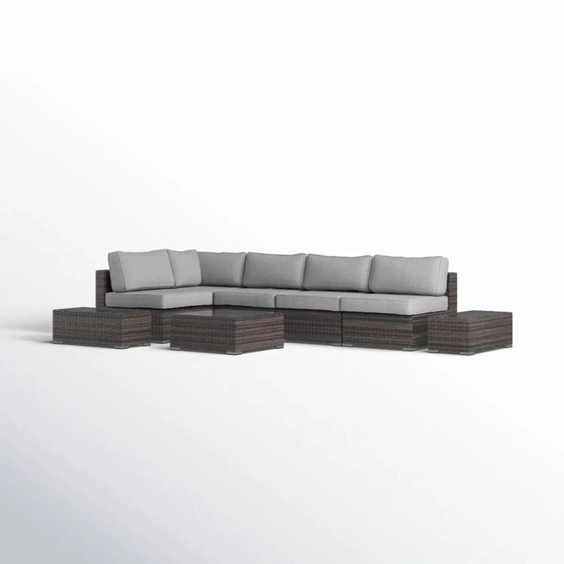 Wicker Sectional Seating Group With Cushions by Unique Piece Furniture